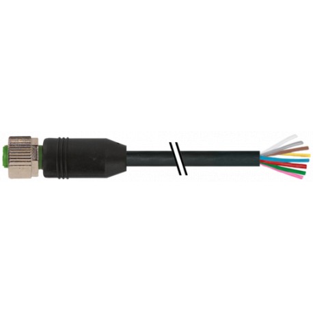 7000-17041-6070200 MURRELEKTRONIK M12 female 0° A-cod. with cablePVC 8x0.25 bk UL/CSA 2m