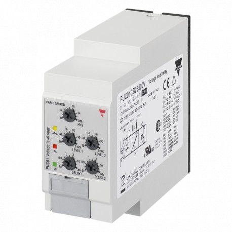 PUC01CB23500V CARLO GAVAZZI parâmetros selecionados sinal de saída 1 relé SETPOINT 2 variável indicada tensã..