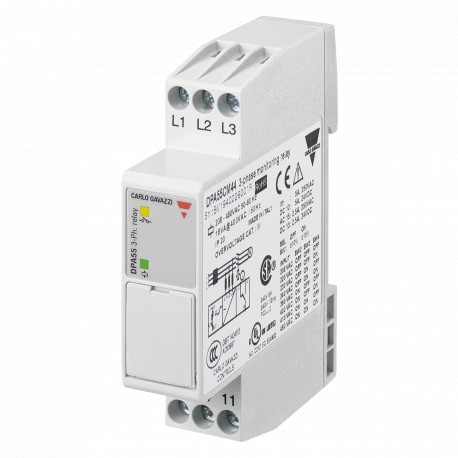 DPA55CM44 CARLO GAVAZZI Selected parameters OUTPUT SIGNAL 1 relay SETPOINTS 2, adjustable MONITORED VARIABLE..