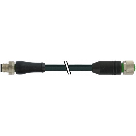 7356-P4801-4440100 MURRELEKTRONIK M12 Power L-cod. männchen 0° / M12 A-cod. Buchse 0° PUR 2x1,5 bk UL/CSA+Sc..