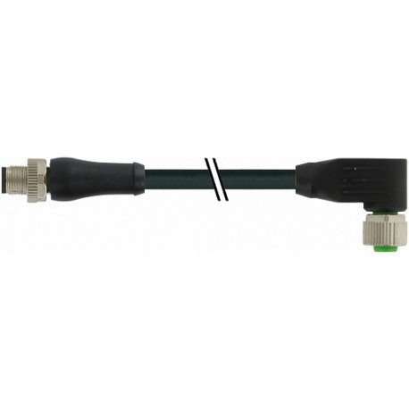 7356-P4811-4440100 MURRELEKTRONIK M12 Power L-cod. männchen 0° / M12 A-cod. Buchse 90° PUR 2x1,5 bk UL/CSA+S..