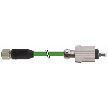 7000-44625-7960030 MURRELEKTRONIK PUSH PULL RJ45 / M12 FEMALE 0° D CODED, ETHERNET PUR 2x2xAWG22 shielded gn..
