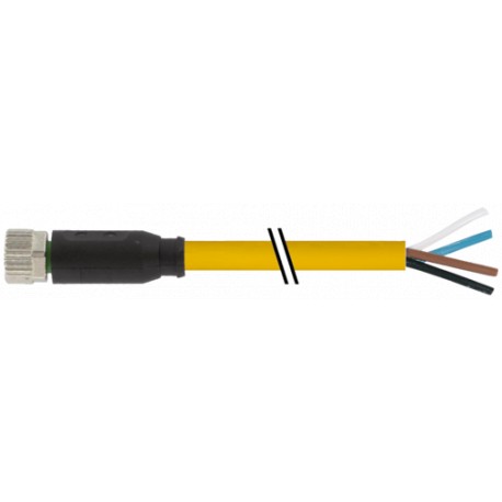 7000-08061-0310060 MURRELEKTRONIK M8 female 0° A-cod. with cablePUR 4x0.25 ye UL/CSA+drag ch. 0.6m
