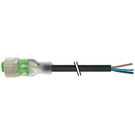 7000-12261-6132000 MURRELEKTRONIK M12 female 0° A-cod. with cable LEDPVC 3x0.34 bk UL/CSA 20m
