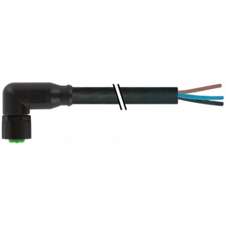7005-08081-6300300 MURRELEKTRONIK M8 female 90° A-cod. with cable LitePUR 3x0.25 bk UL/CSA+drag ch. 3m
