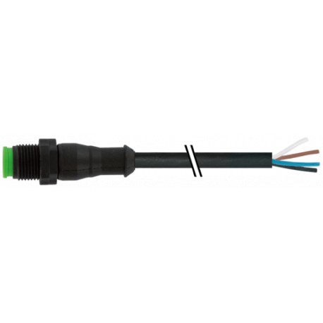 7005-12021-6142000 MURRELEKTRONIK M12 male 0° A-cod. with cable LitePVC 4x0.34 bk UL/CSA 20m