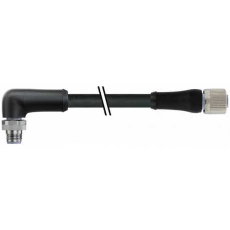 7000-P4261-P042000 MURRELEKTRONIK M12 Poder macho 90° / fêmea 0° L-cod.PUR 5x1.5 bk UL/CSA+drag ch. 30L