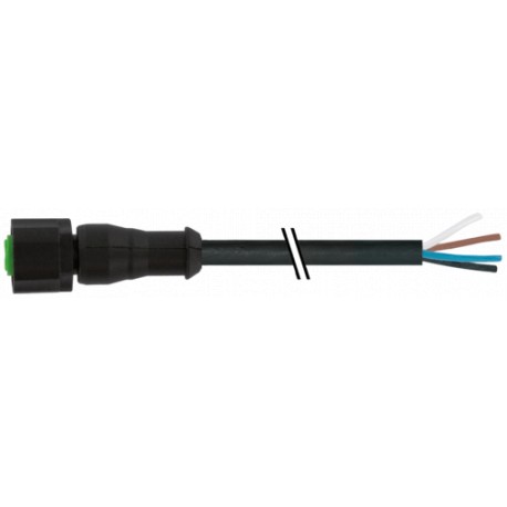 7005-12221-6142000 MURRELEKTRONIK M12 female 0° A-cod. with cable LitePVC 4x0.34 bk UL/CSA 20m