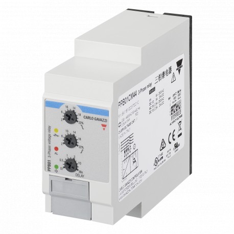 PPB01CM48N CARLO GAVAZZI Relé de control multifunción trifásico, trifásico con neutro, TRMS, Alimentación 38..