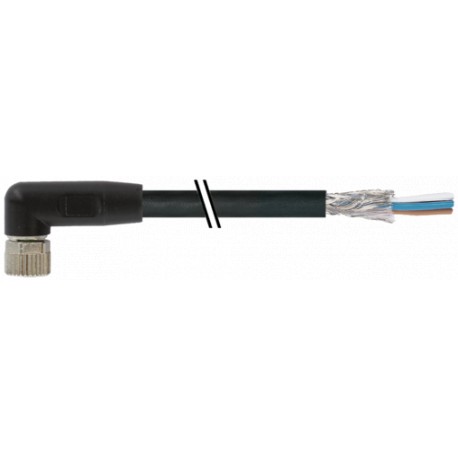 7000-08801-6012000 MURRELEKTRONIK M8 female 90° A-cod. with cable shieldedPVC 4x0.34 shielded bk UL/CSA 20m