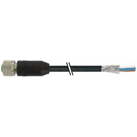 7000-13201-6411250 MURRELEKTRONIK M12 female 0° A-cod. with cable shieldedPUR 4x0.34 shielded bk UL/CSA+drag..