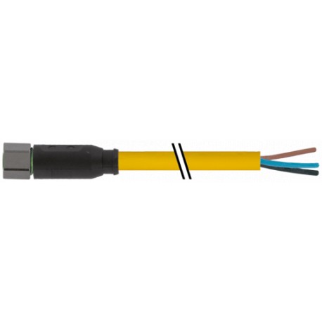 7004-08041-0300500 MURRELEKTRONIK M8 female 0° A-cod. with cable V4APUR 3x0.25 ye UL/CSA+drag ch. 5m