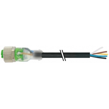 7000-12251-6150100 MURRELEKTRONIK M12 female 0° A-cod.with cable 3LEDPVC 5x0.34 bk UL/CSA 1m