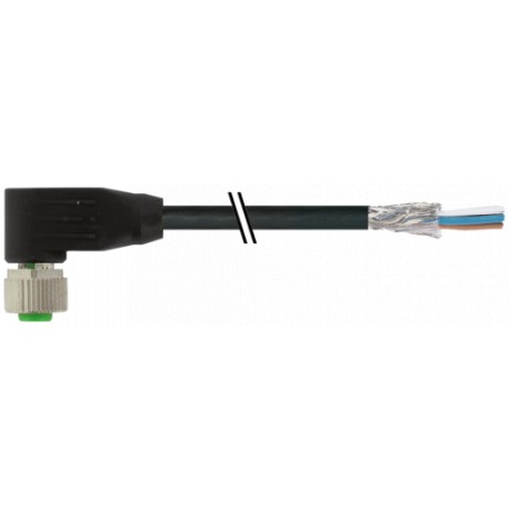 7000-13261-6010300 MURRELEKTRONIK M12 female 90° A-cod. with cable shieldedPVC 4x0.34 shielded bk UL/CSA 3m