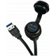4000-73000-0150001 MURRELEKTRONIK MSDD pass-through USB 3.0 form A, 0.6 m cable, design blackNeutral lid wit..