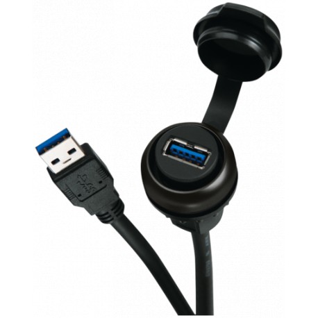 4000-73000-0150001 MURRELEKTRONIK MSDD pass-through USB 3.0 form A, 0.6 m cable, design blackNeutral lid wit..