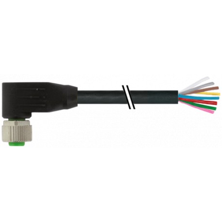 7000-17061-6070200 MURRELEKTRONIK M12 Weibchen 90° A-cod. mit KabelPVC 8x0,25 bk UL/CSA 2m