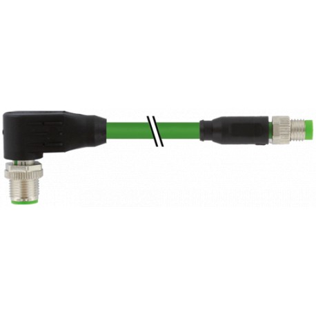 7000-44921-7910340 MURRELEKTRONIK M12 Männchen 90° D-cod. / M8 Männchen 0° A-cod. geschirmtPUR 1x4xAWG26 ges..
