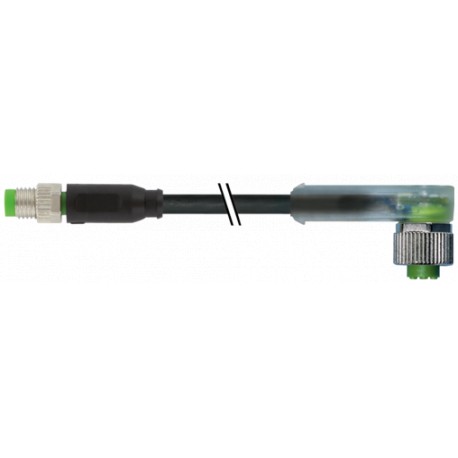 7000-88281-6300075 MURRELEKTRONIK M8 Männchen 0° / M12 Weibchen 90° A-cod. LEDPUR 3x0,25 bk UL/CSA+Schleppka..