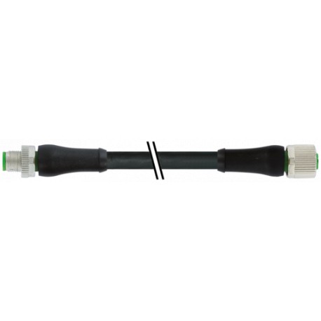 7000-P6241-P160300 MURRELEKTRONIK M12 Poder macho 0° / fêmea 0° S-cod.PUR 4x1.5 bk UL/CSA+drag ch. 3m