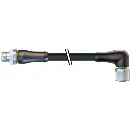 7000-P6251-P161000 MURRELEKTRONIK M12 Poder macho 0° / fêmea 90° S-cod.PUR 4x1.5 bk UL/CSA+drag ch. 10m
