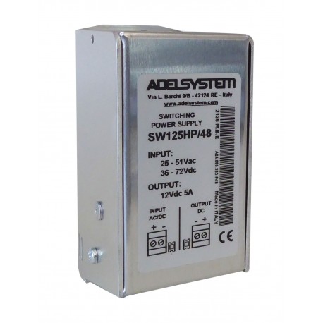 SW125HP/48 ADELSYSTEM AC-DC/DC Converters (Low Voltage Line) In:48V Out:12V 5A Not Isolated