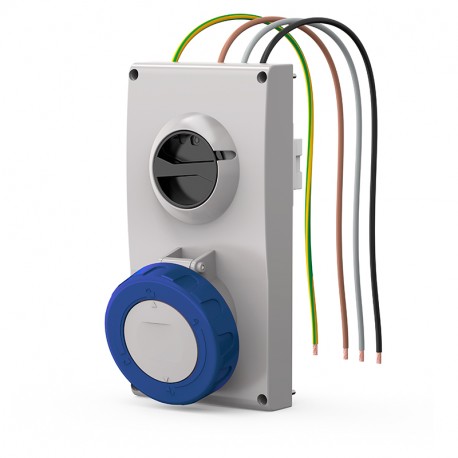 407.6374 SCAME BASE ENC. Mec. 63A 3P+T 9h IP66/IP67/IP69