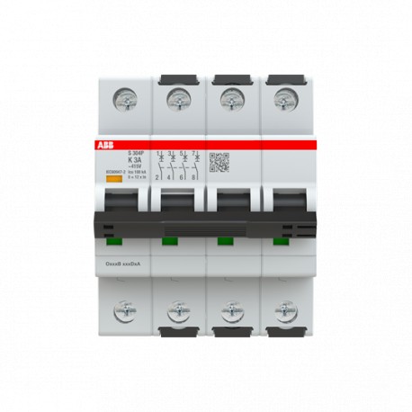 2CDS384001R0317 ABB S304P-K3 4p 3A K 25kA