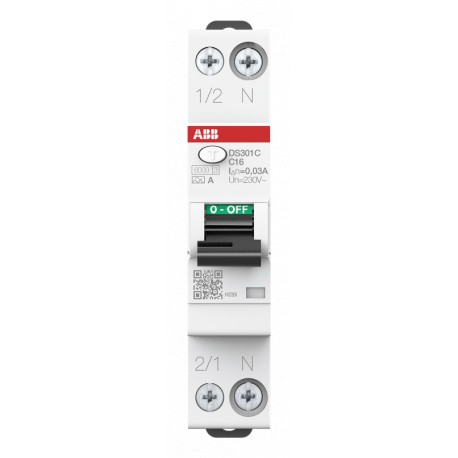 2CSR255163R1164 ABB I.com.DS301C 1p+N C 16A A 6kA 30mA