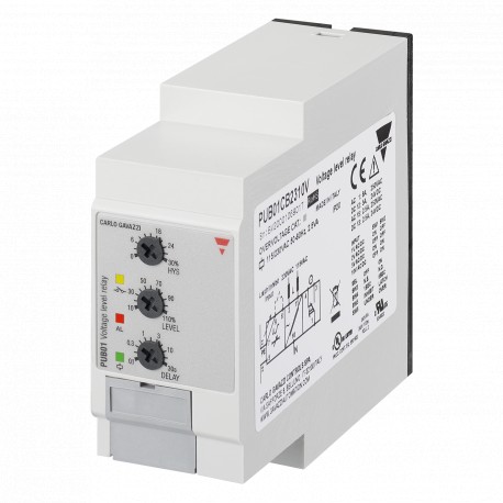 PUB01CB2310V CARLO GAVAZZI Parâmetros sinal de saída selecionado SETPOINT 1 relé 1 Apresentado Controle de a..