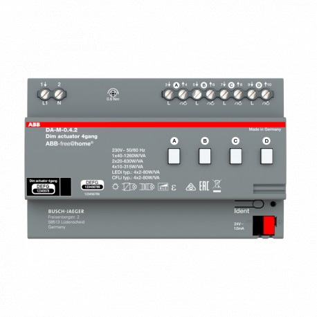 2CKA006220A0395 DA-M-0.4.2 NIESSEN Actionneur DIN à 4 canaux 230V
