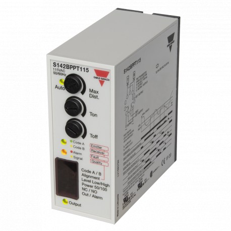 S142BPPT115 CARLO GAVAZZI parâmetros amplificador selecionados SYSTEM fotocélulas ÂMBITO caixa retangular, d..