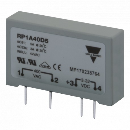 RP1B23D6 CARLO GAVAZZI Selected parameters SYSTEM PCB Mount CURRENT RATING CATEGORY 10 AAC or less RATED VOL..