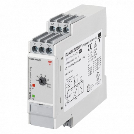DUA01CD48500V CARLO GAVAZZI Relé de control monofásico sobretensión CA/CC sobreintensidad CA, Alimentación 2..