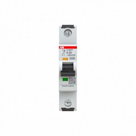 2CDS381001R0201 ABB S301P-D20 1p 20A D 25kA
