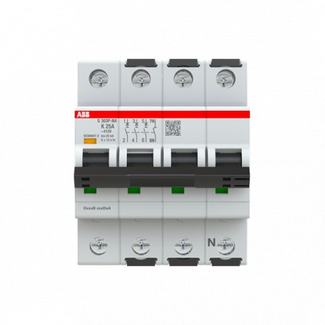 2CDS383103R0517 ABB S303P-K25NA 3p+N 25A K 25kA