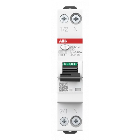 2CSR255163R1134 ABB I.com.DS301C 1p+N C 13A A 6kA 30mA