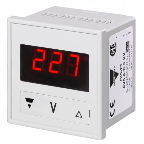DI372F1KAD0EX CARLO GAVAZZI parâmetros digitais indicadores selecionados função de montagem do painel de 230..