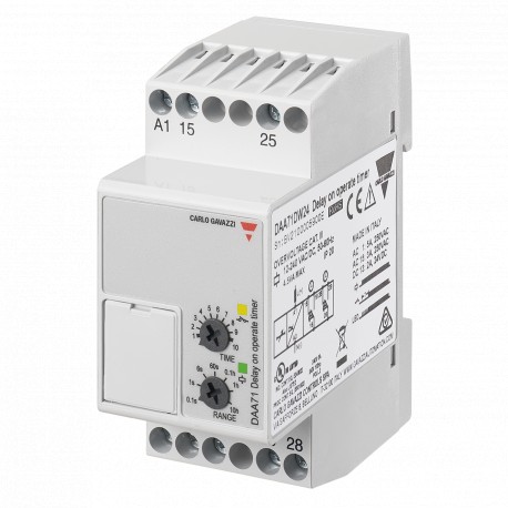 DAA71DW24 CARLO GAVAZZI Paramètres sélectionnés FONCTION Travail SIGNAL DE SORTIE 2 relais Autres PLAGE D'EN..