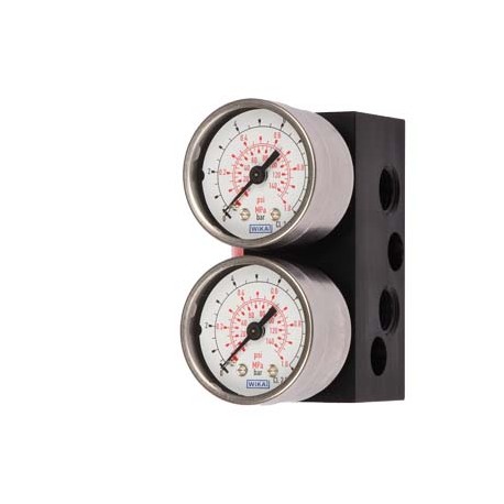 6DR4004-1P SIEMENS Manómetro de acero, bloque de aluminio, simple efecto G1/4, escala MPa, bar, psi