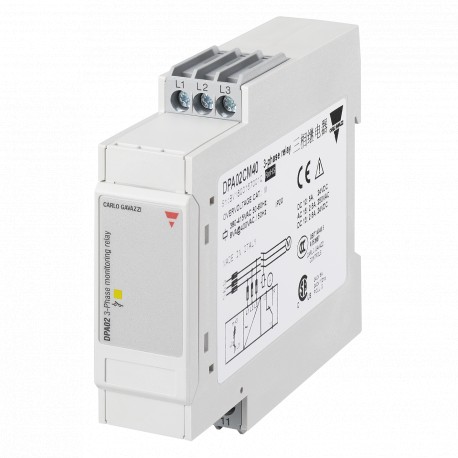 DPA02CM40 CARLO GAVAZZI Parâmetros selecionados saída de sinal do valor nominal 1 relé 1 Apresentado variáve..