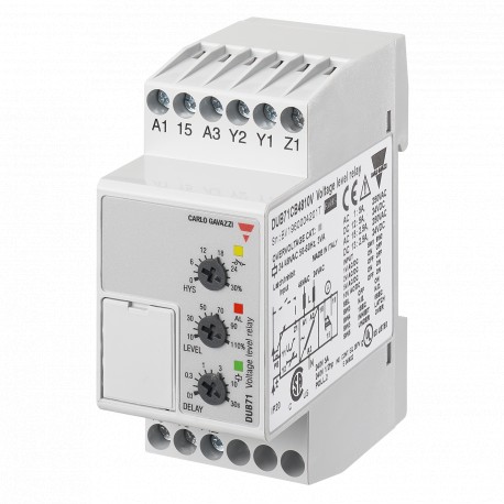 DUB71CB2310V CARLO GAVAZZI Parâmetros selecionados saída de sinal do valor nominal 1 relé 1 Apresentado Cont..