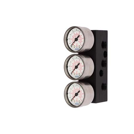 6DR4004-2P SIEMENS Manómetro de acero, aluminio bloque, efecto doble G1/4, escala MPa, bar, psi