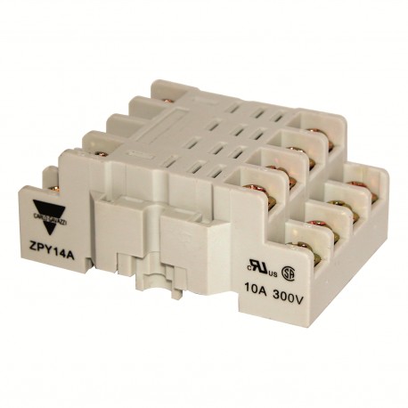 ZPY14A CARLO GAVAZZI Bases calha DIN DESCRIÇÃO Base de outro trilho DIN de 4 pinos para RPY relé
