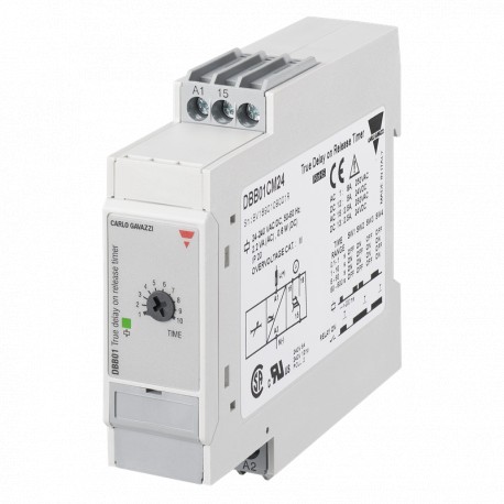 DBB01CM24 CARLO GAVAZZI Outras INSUMOS 0,1 s 600 s TAMANHO trilho DIN fornecer dados 22,5 mm 24 ÷ 240 V AC /..