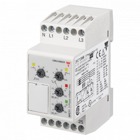 DPC71DM48 CARLO GAVAZZI SIZE 36 mm POWER SUPPLY RANGE 380÷480 VAC MONITORING FUNCTION Under and over voltage..