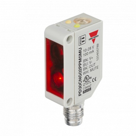 PD30CNG02PPM5MU CARLO GAVAZZI Reflexão no espelho parâmetros do sistema selecionado, objetos retangulares tr..