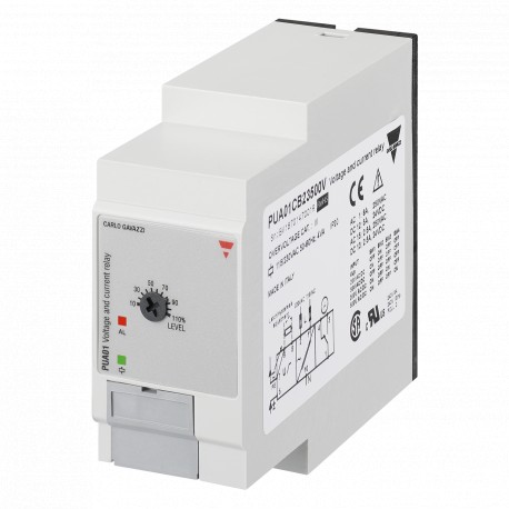 PUA01CB23500V CARLO GAVAZZI Relé de control monofásico sobretensión CA/CC sobreintensidad CA, Alimentación 1..