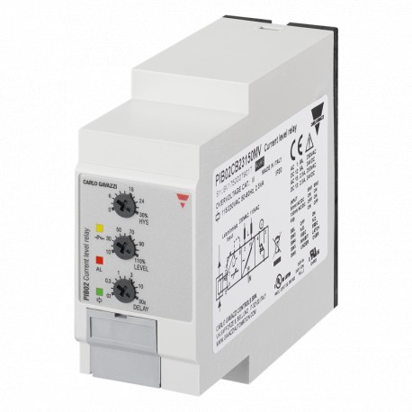 PIB02CD48150MV CARLO GAVAZZI Relé de control monofásico intensidad máx. o mín. de CA/CC, TRMS, Alimentación ..
