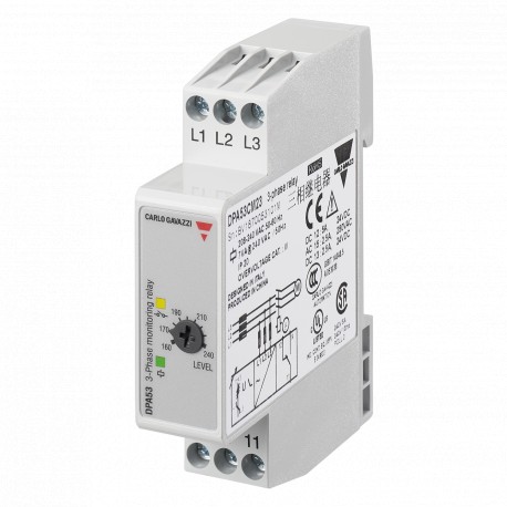 DPA53CM48 CARLO GAVAZZI parâmetros selecionados sinal de saída 1 relé SETPOINT 1 VARIÁVEL tensão de 3 fases ..